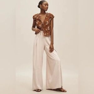 Anthropologie Pilcro Linen Palazzo Trouser Pants